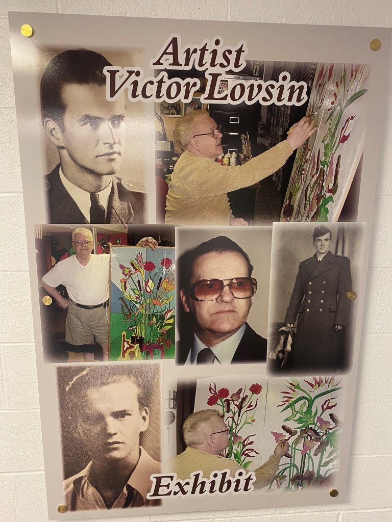 A photo collage of an artist