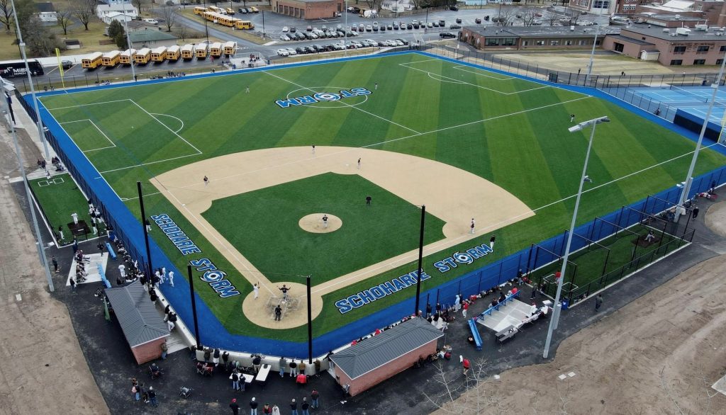 Playing fields seen from above