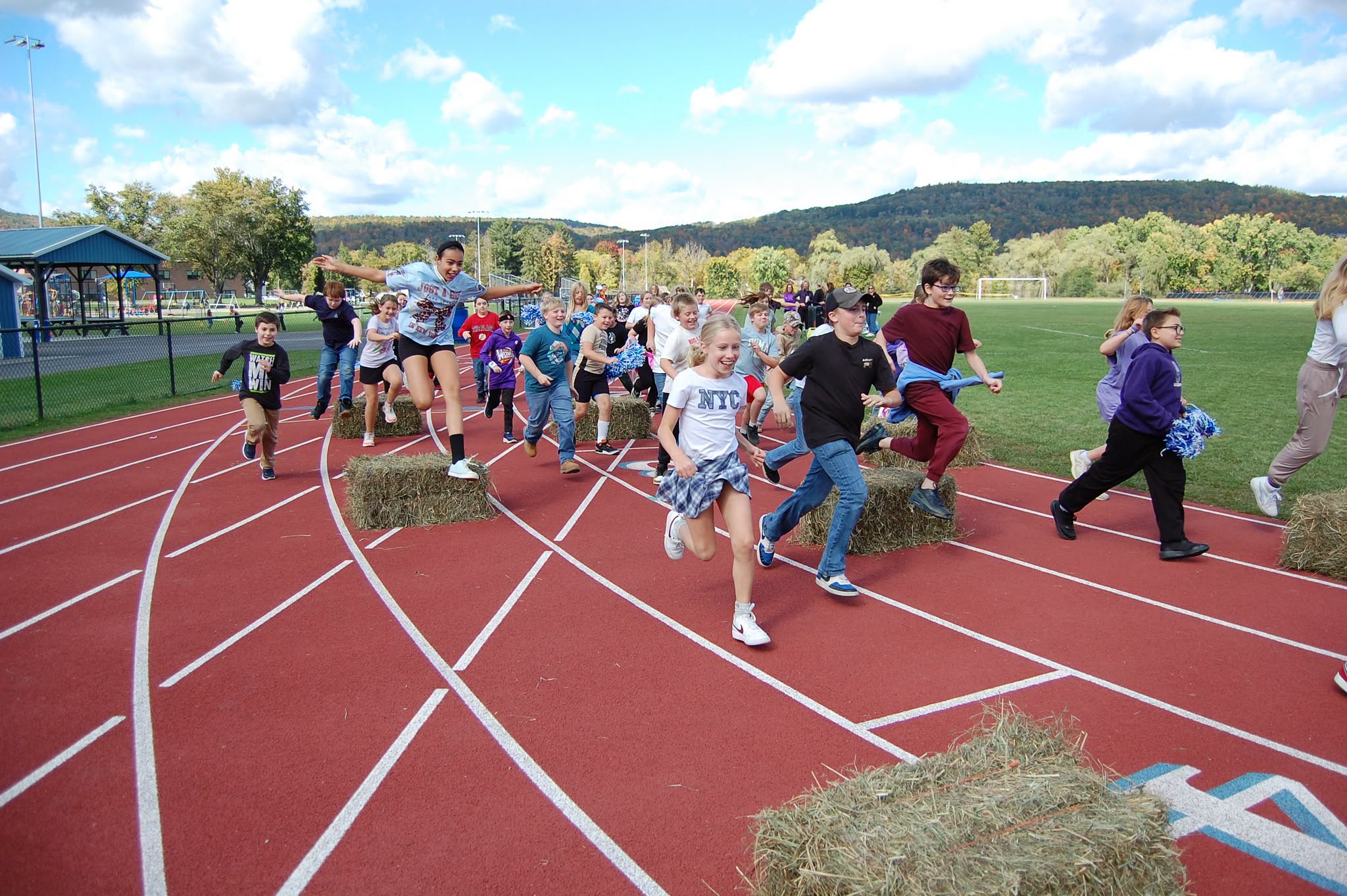 Students run on track