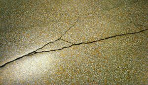 a cracked floor in the high school