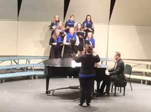 A choral group performs