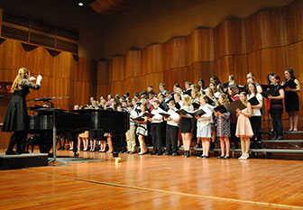 high school choir performs